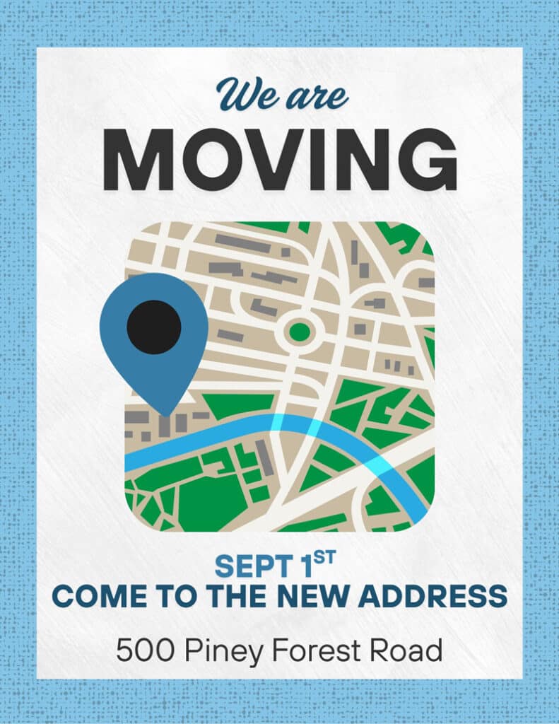 we are moving announcement